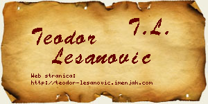 Teodor Lešanović vizit kartica